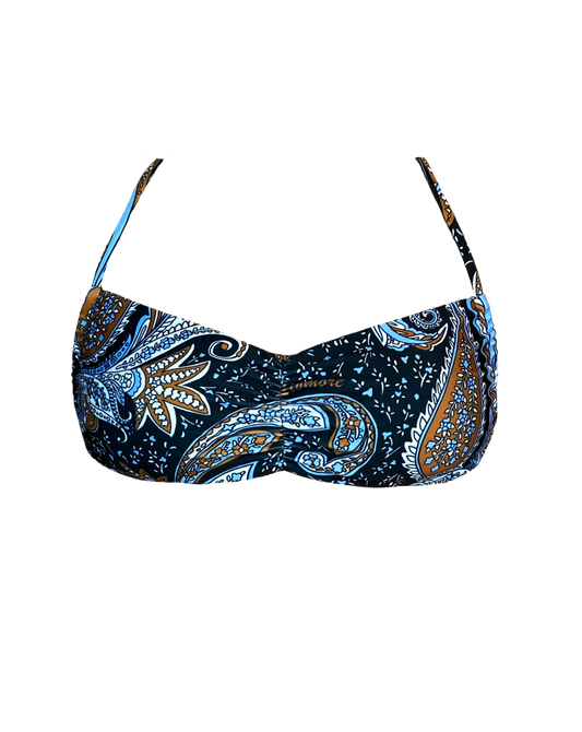 Black Paisley Reversible Bikini Top & Swimwear