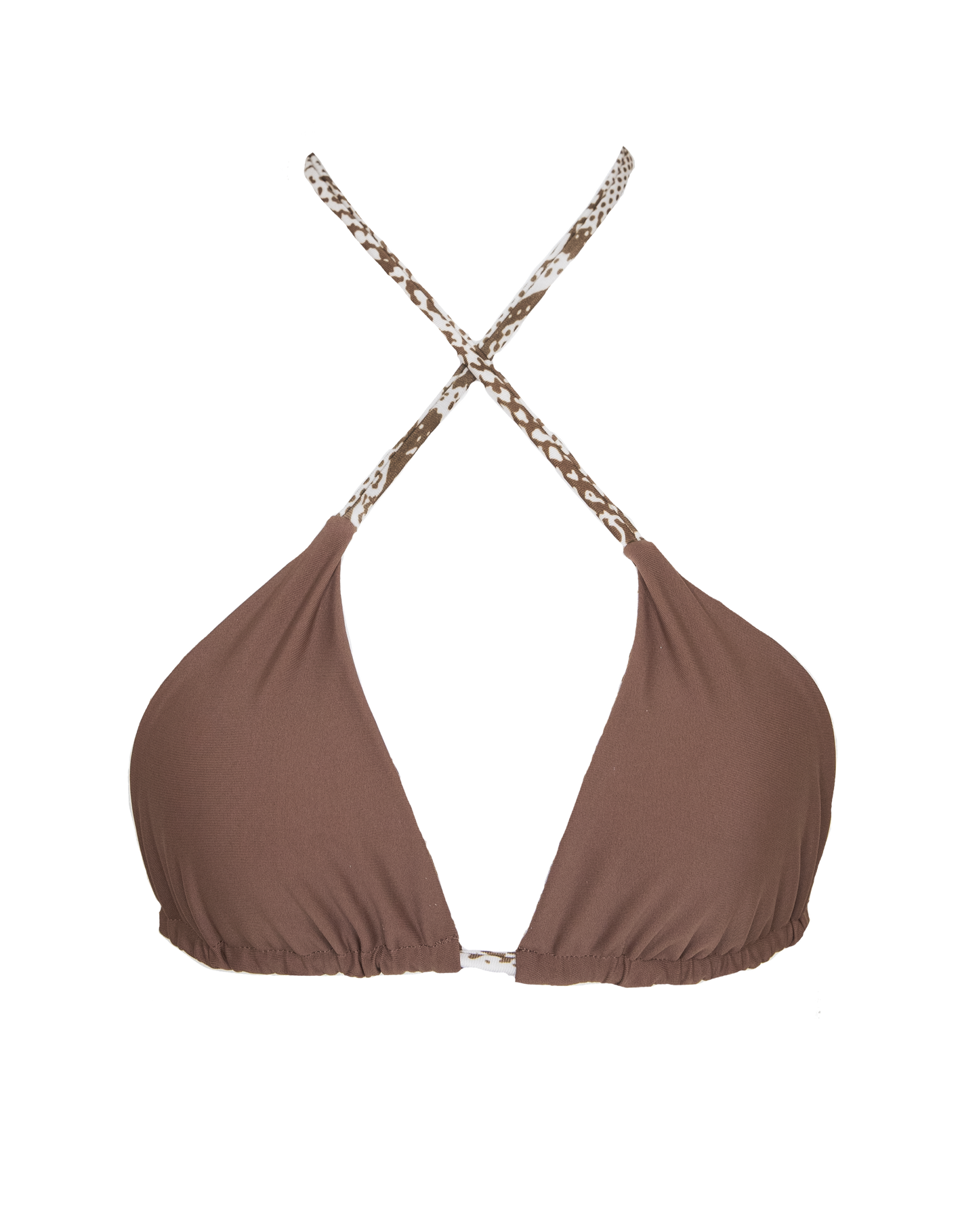 Snake Brown Bikini Top Reversible Swimwear