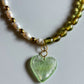 Green Heart Pearl Necklace