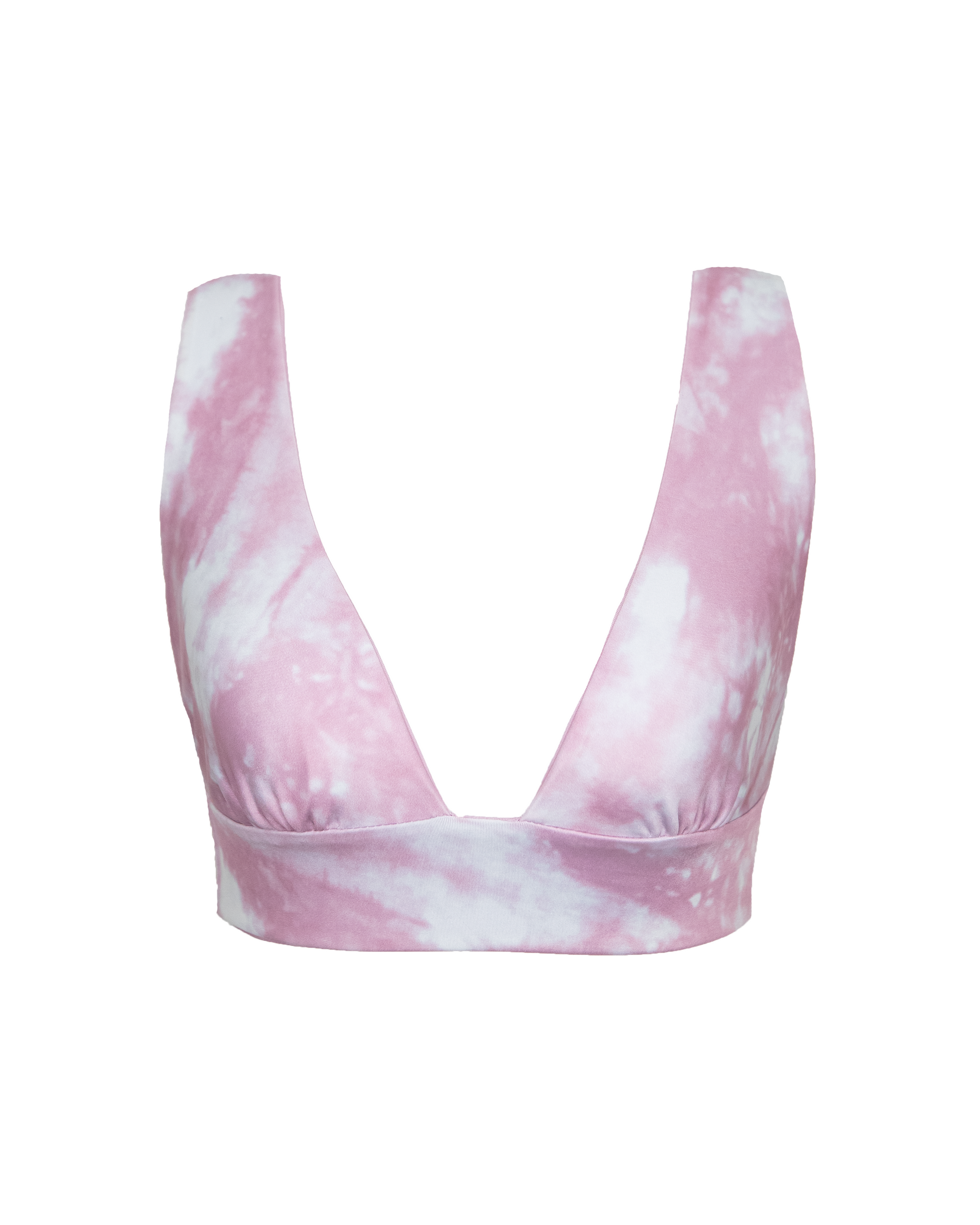 Pink Tie Dye Reversible Bikini Top Swimwear 