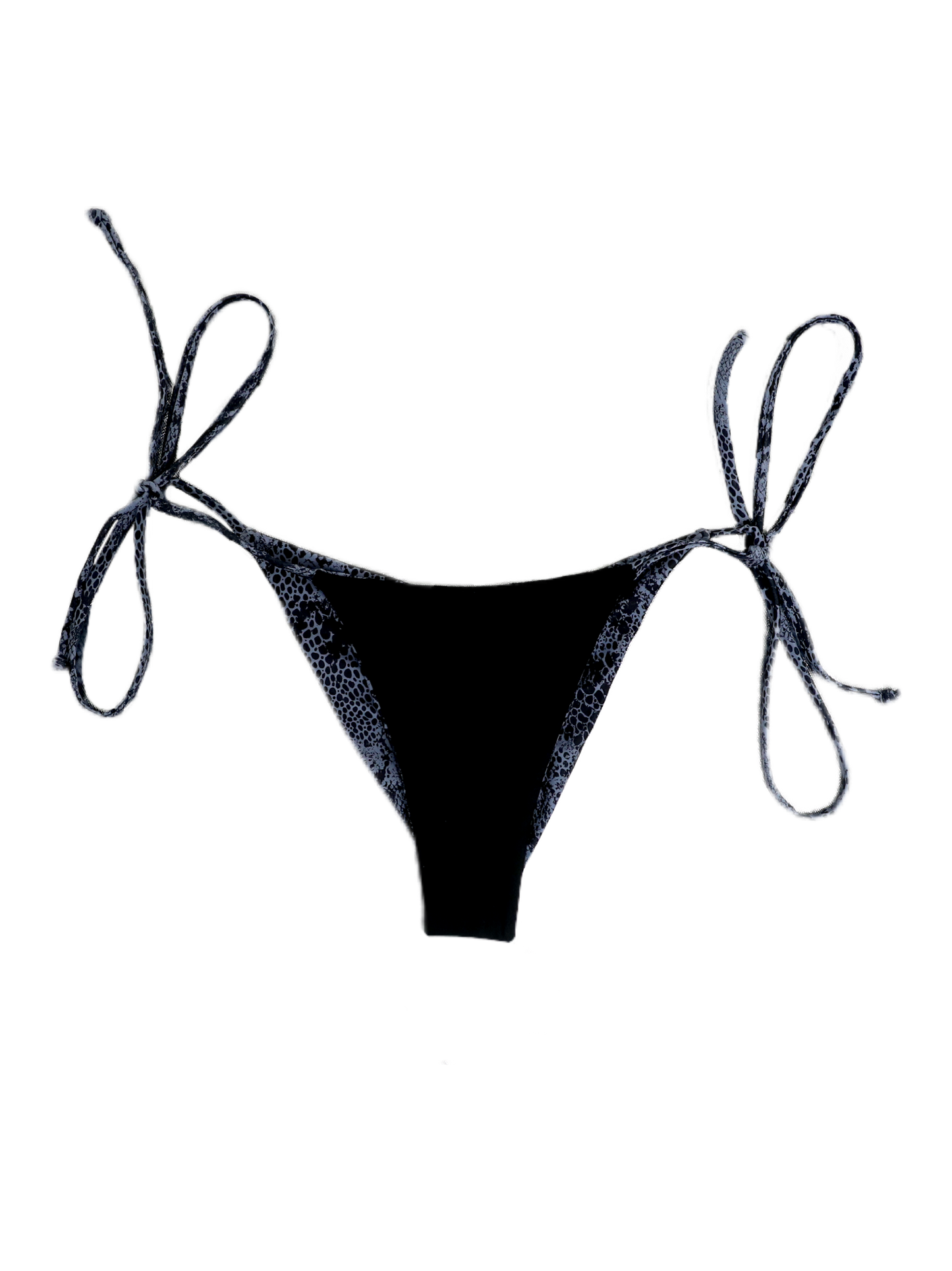 Black Snake Bikini Bottom Reversible Swimwear