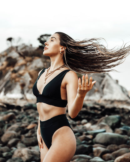 Black & White Tie Dye Reversible Black Top