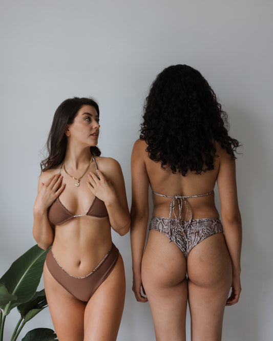 Brown Snake Reversible Bikini Bottom