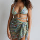 Sage Green Flower Reversible Bikini Top