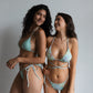 Sage Green Flower Reversible Bikini Top
