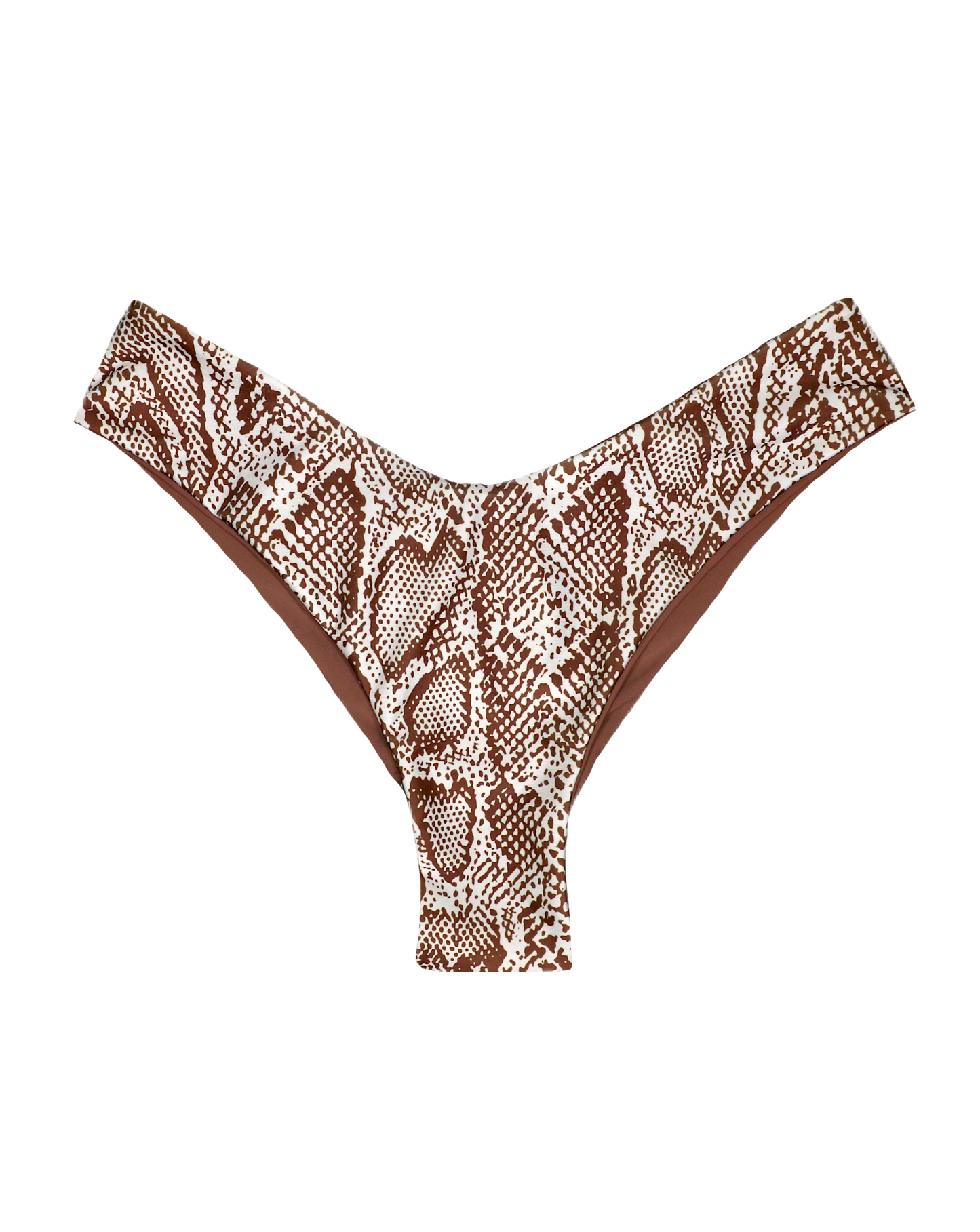 Brown Snakeskin Reversible Bikini bottom Swimwear