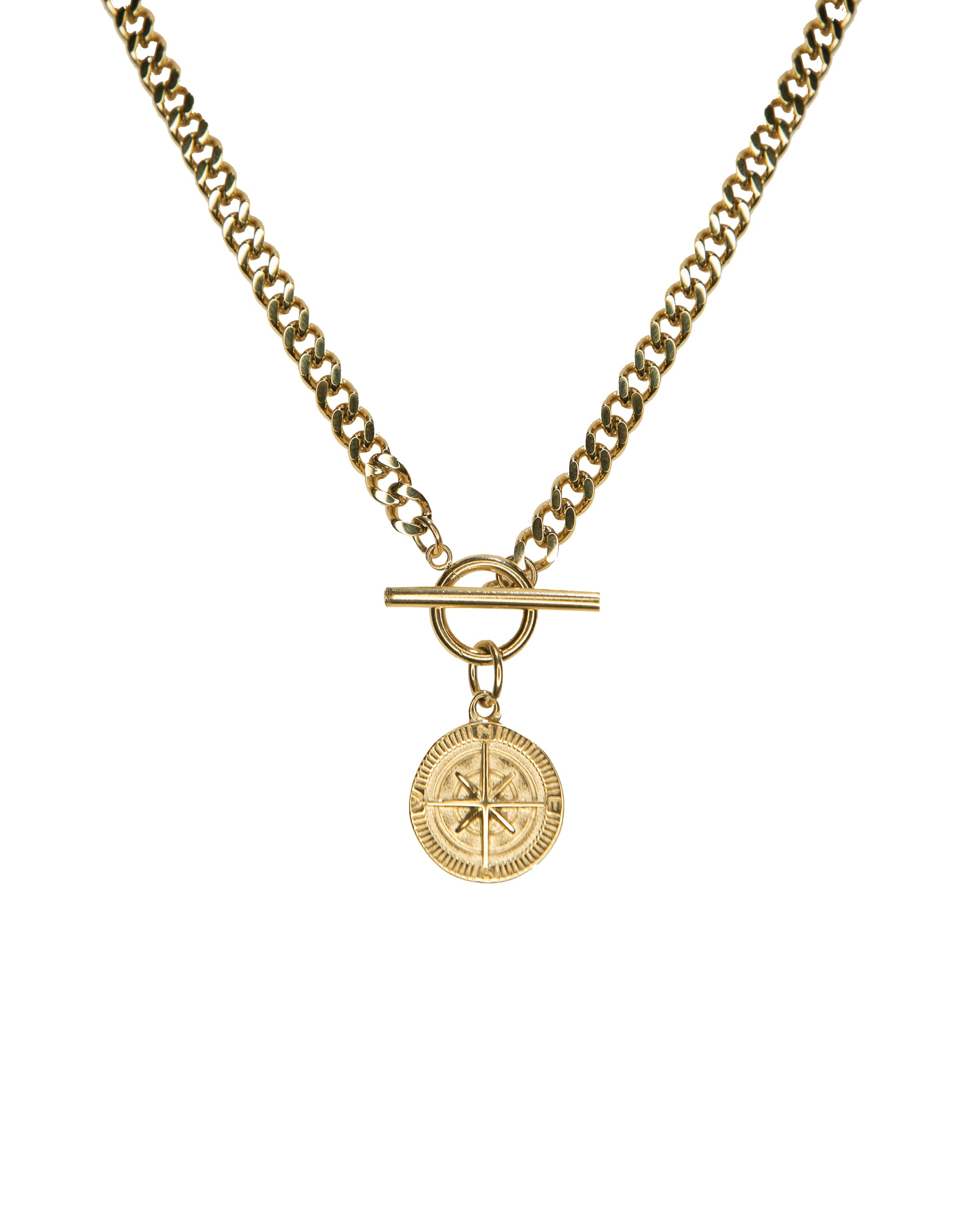 Medium Two-Tone Compass Pendant – Amelia's Fine Jewelry