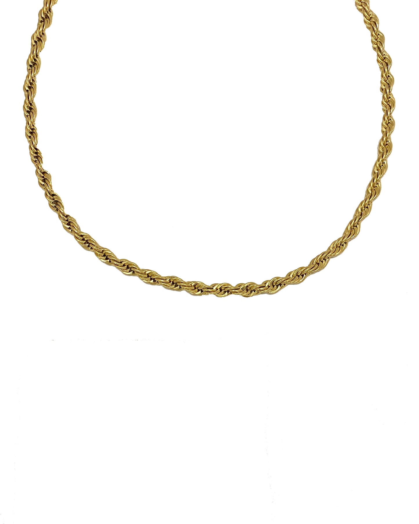 14K Gold Plated Rope Chain Necklace