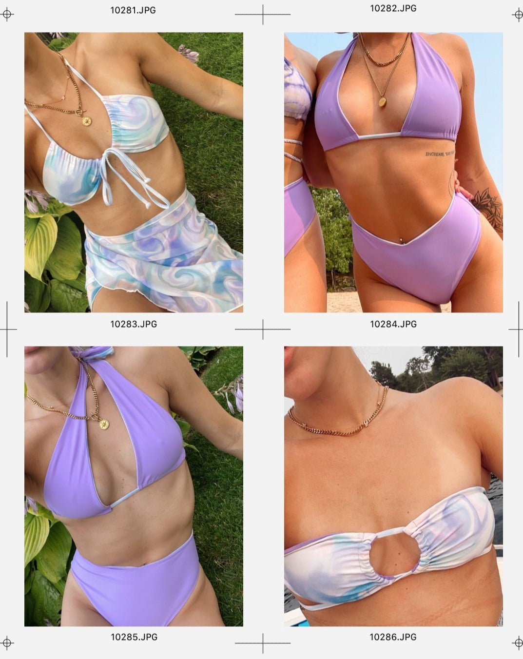 Purple Swirl Reversible Bikini Top