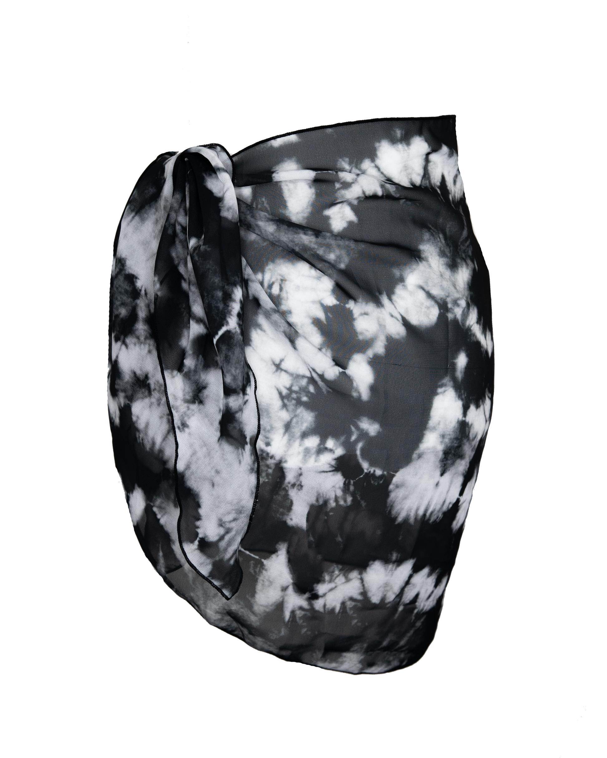 Black and White Tie Dye Sarong Reversible