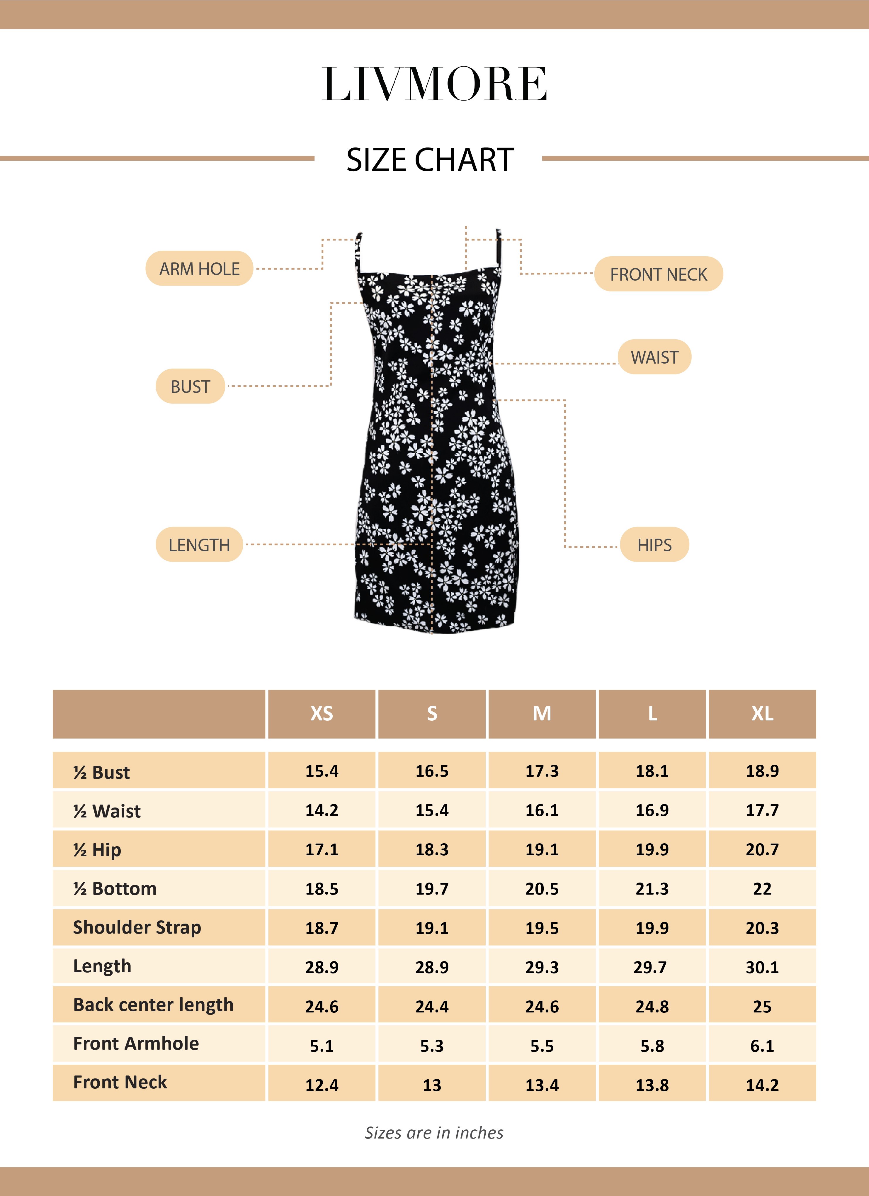 flower mini size chart