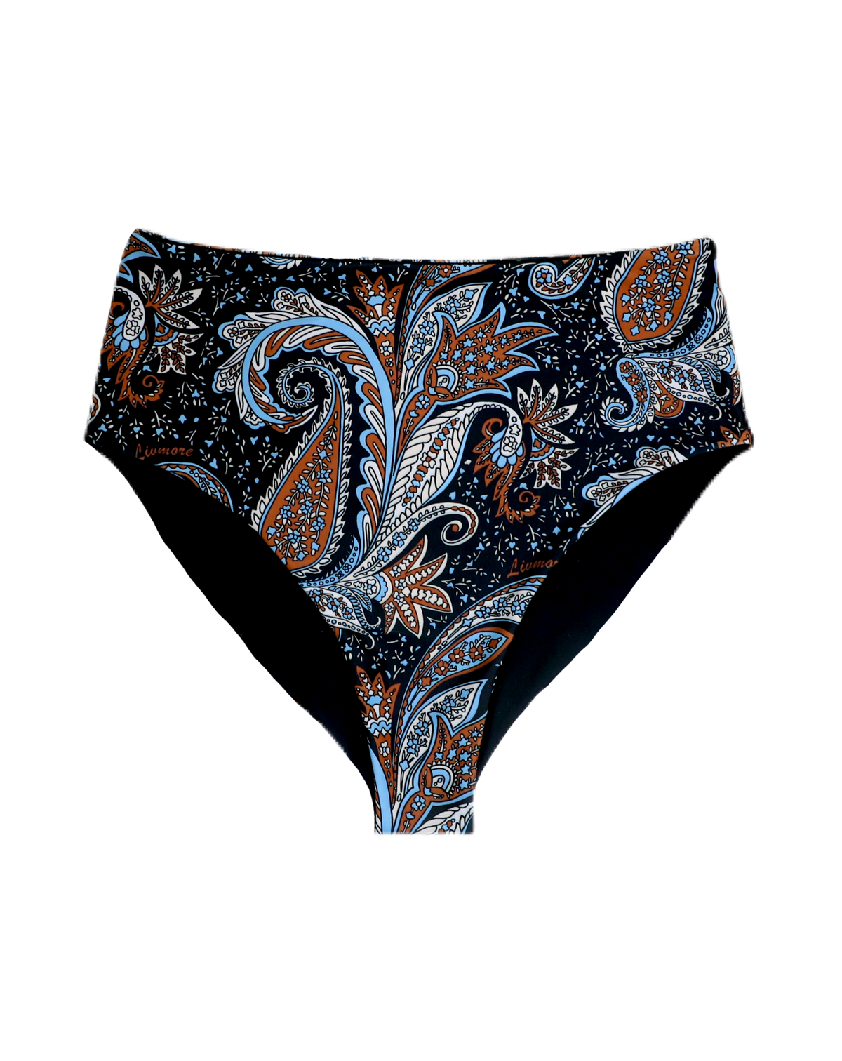 Paisley and Black Reversible Bikini Bottom.