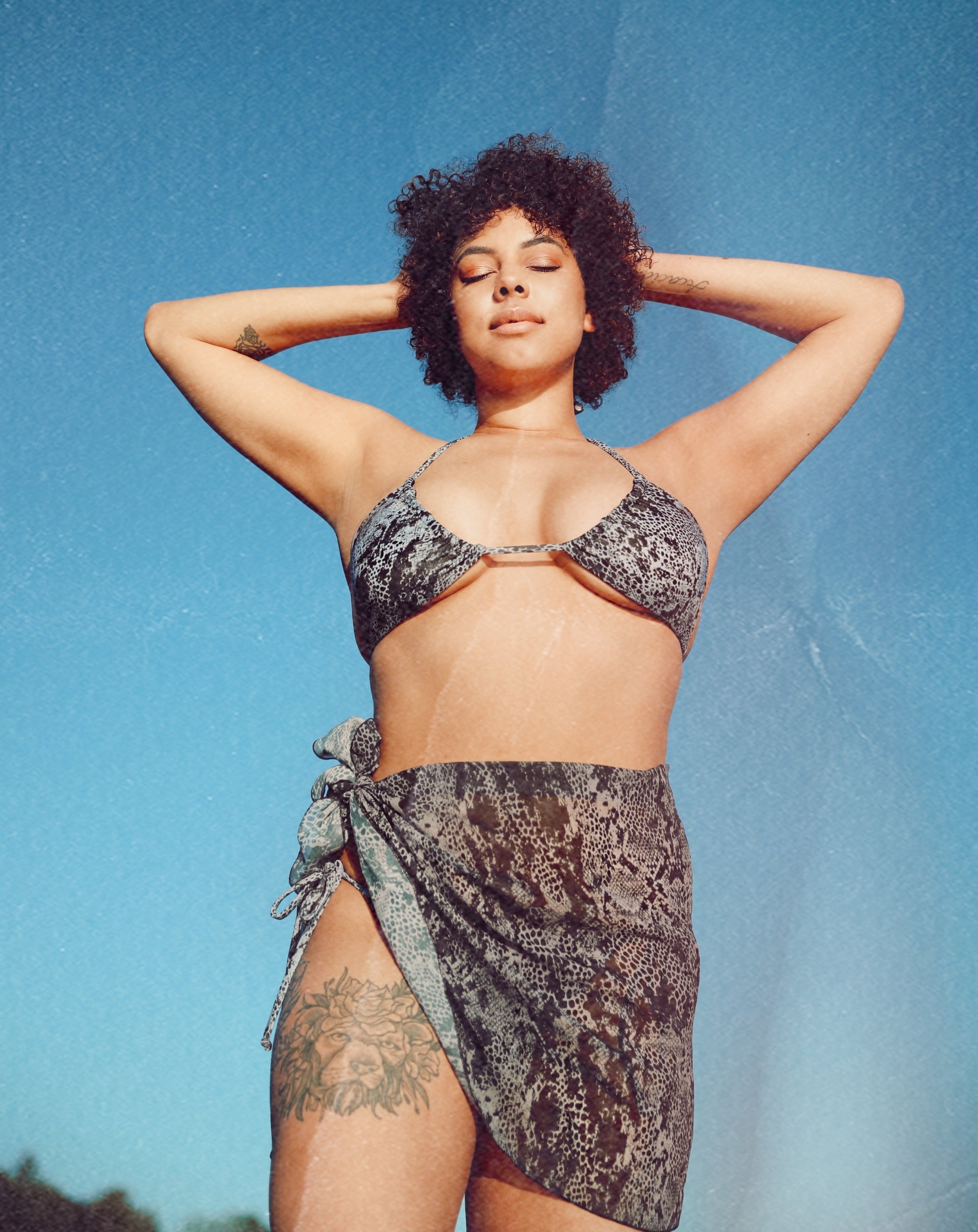 black snake print sarong