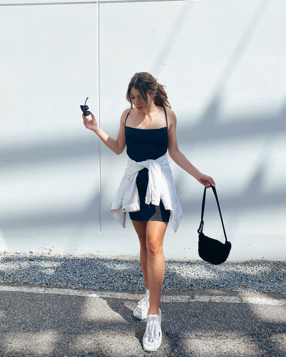 Laura in the flower mini little black dress