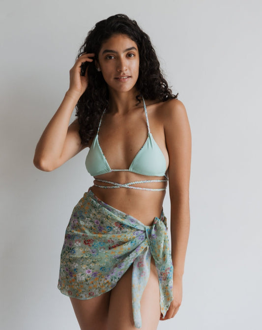 Sage Green Flower Sarong