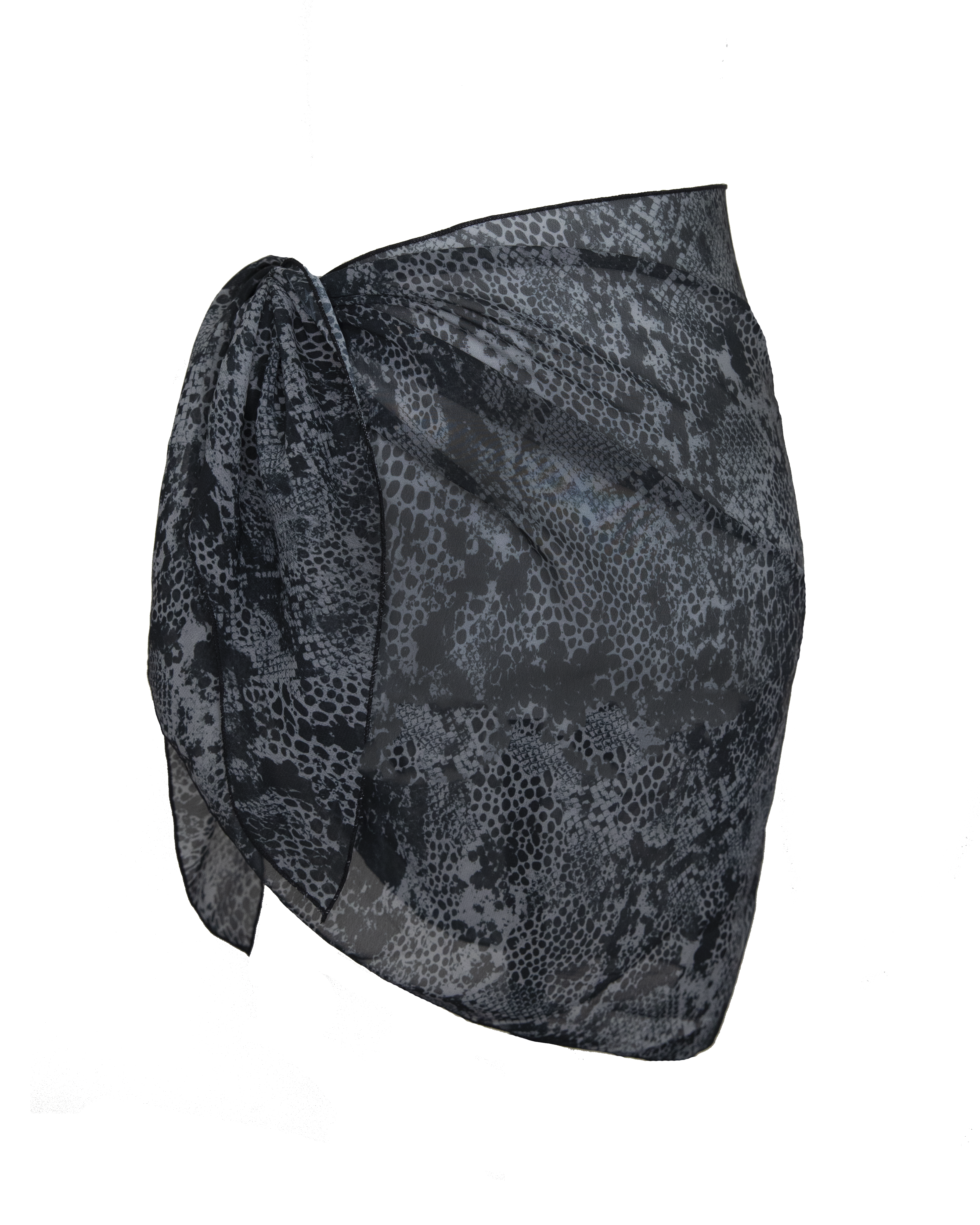 Snake Black Sarongs - Black and Grey Snake Reversible